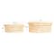 Household Essentials Natural Handwoven Corn Leaf Nestable Basket Set with Lids